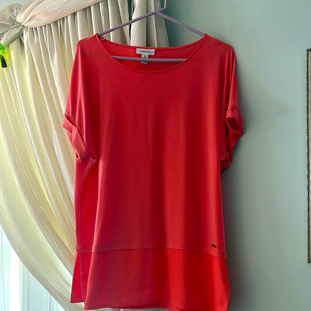 Calvin Klein Red Boxy Short Sleeve T-Shirt
